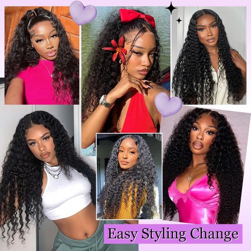 Water Wave Human Hair Bundles 16 Inch 12A Double Weft Wet and Wavy Bundles Human Hair Raw Bundles Human Hair Quick Weave Hair Bundles Natural Black