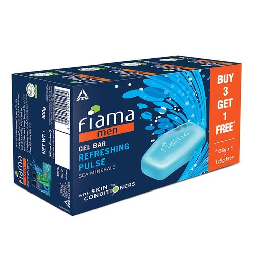 Fiama Di Wills Men Refreshing Pulse Gel Bar 125g (Buy 3 get 1 Free)