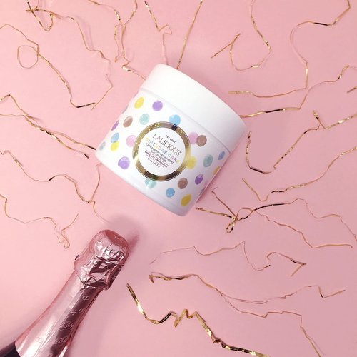 LaLicious Birthday Cake Extraordinary Whipped Sugar Scrub - Pink Shimmer Body & Foot Scrub, Exfoliating & Moisturizing Skin Care with Coconut Oil & Honey, No Parabens (16oz)