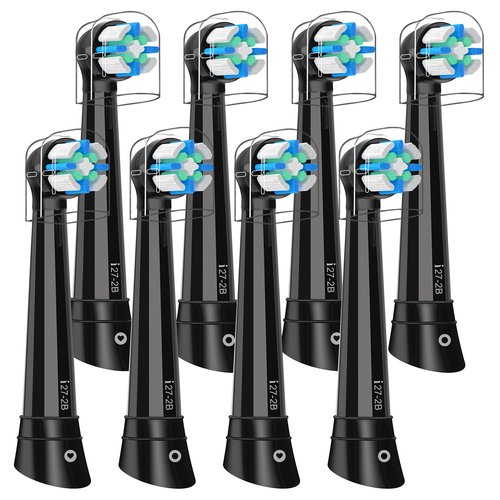 8 Pack Replacement Heads Compatible with Oral B IO 2/3/4/5/6/7/8/9/10/Deep Clean Series Electric Toothbrush, Brush Heads Refill Compatible with Oral B IO for Teeth and Gums Care (Black)