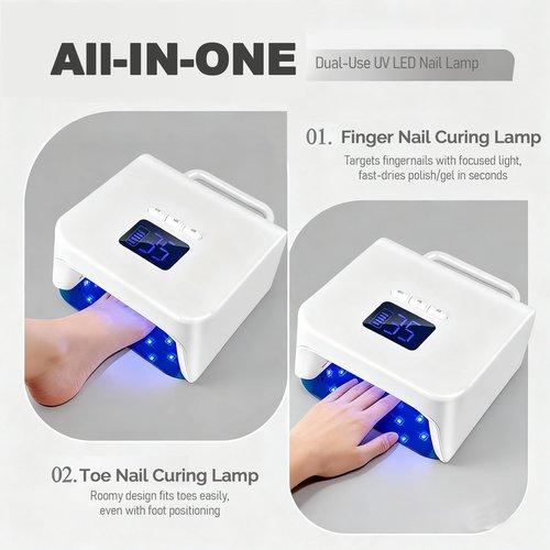 Cordless UV Nail Lamp,220W UV Light for Gel Nails, Rechargeable Professional LED Nail Lamp with 48 Beads & Touch Display, Built-in 3-Timer Modes & Auto Sensor, Fast Curing Nail Dryer