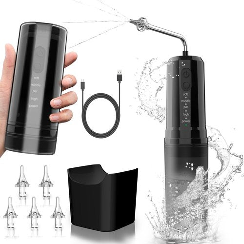 Kliburu Ear Wax Removal Kit, Electric Ear Cleaning Kit with 4 Pressure Modes, Portable Water Powered Ear Cleaner with Basin and 5 Nozzles, 4 Directional Ear Irrigation System for Adults and Kids