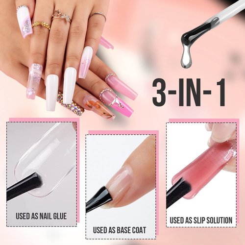 Makartt Nail Primer Natural Nail Dehydrator Primer for Acrylic Nails Gel Polish Bundle UV Nail Glue Gel for Fake Nails(Curing Needed), 3 in 1 Super Strong Acrylic Nails Glue