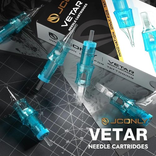 JCONLY VETAR TATTOO CARTRIDGE NEEDLES - 20Pcs Tattoo Needles #10 Bugpin 23 Curved Magnum Tattoo Cartridges 1023CML Tattoo Needles Diameter 0.30mm Long Taper 5mm Cartridges