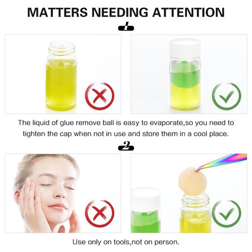Eyelash Extensions Tweezer Cleaner/Liquid Glue Remover and Sponge Ball For Lash Extension Tools Tweezers for Eyelash Extensions