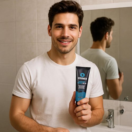 Seromen Razor Bump Treatment for Men - Ingrown Hair Treatment for Men - Face & Body After Shave & Razor Burn Treatment - Metal Roll On Soothes Skin & Calms Irritation (3.5fl.oz) Made in USA.