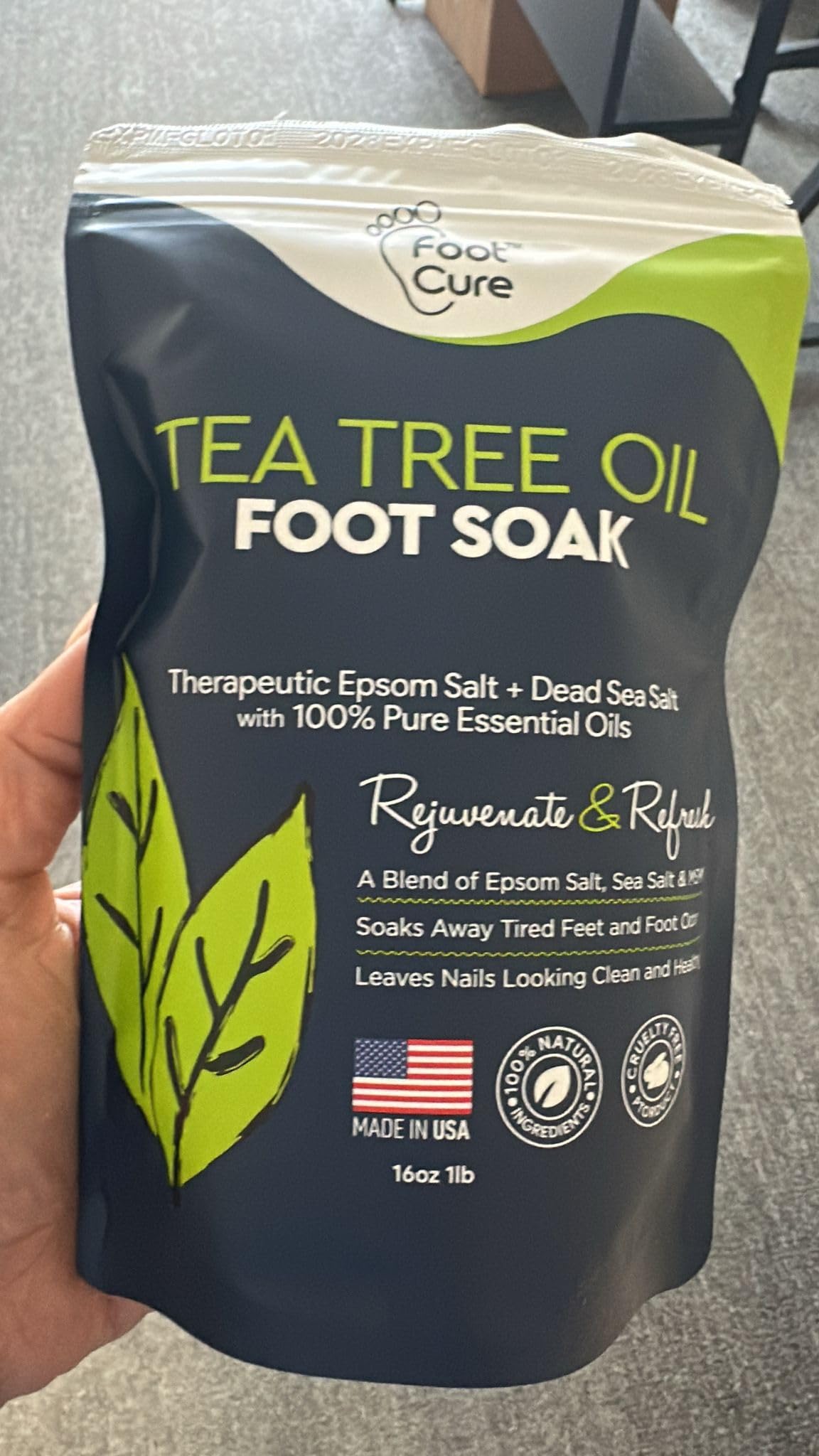 "Tea Tree Oil Foot Soak with Epsom Salt – Refreshing & Soothing Foot Soak for Tired, Achy Feet "