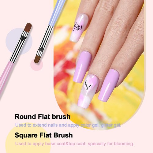 RARJSM Gel Liner Nail Art, Cotton Candy Collection Painting Gel Nail Art Polish Set Wire Drawing Gel for Nail Adesign Nail Art Brushes Set 6 Pcs Nail Art Design Pen Painting Tools