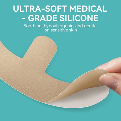 Silicone Scar Sheets for Breast – 6 Anchor Shape Patches | Medical Grade Silicone, Hypoallergenic & Reusable for Breast Lift, Reduction, Augmentation or Mastectomy Surgery Scar Removal