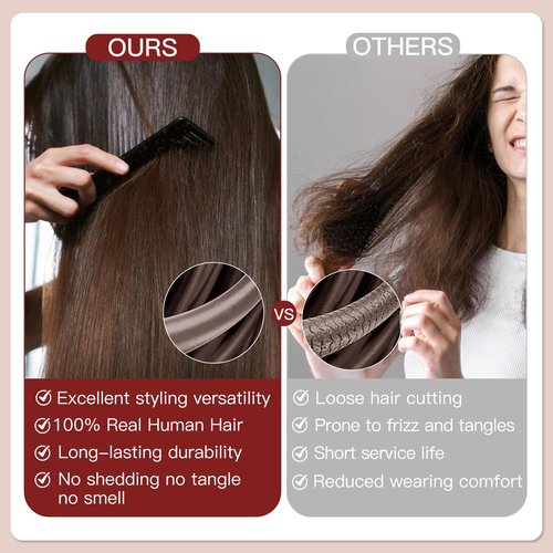 LOVELINE Clip in Hair Extensions Real Human Hair, 100% Remy Human Hair Extensions Clip Ins for Women, 7Pcs 12Inch 85g, Natural Black