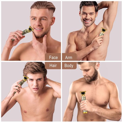 BTRICL Cordless Hair & Beard Trimmer with 4 Guide Combs,Rechargeable T-Blade Hair Edgers Hair Clippers for Zero Gapped Haircut,Professional Electric Hair Trimmer Gifts for Men & Fathers Day(Bronze)