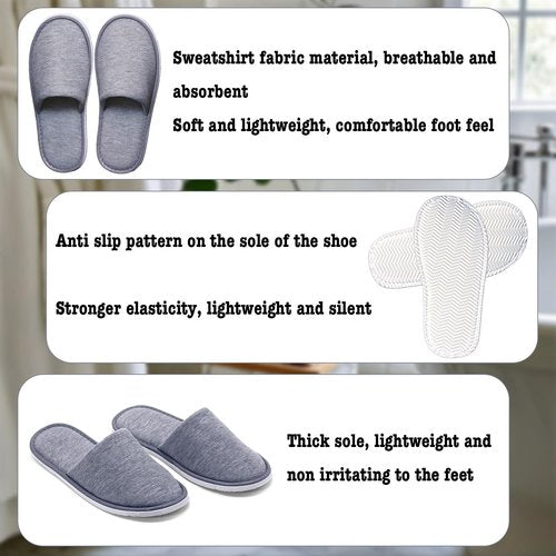 ZSDRTYU Disposable Slippers, 4 Pair Travel Slippers Guest Slipper for Hotel,House Slipper For Spa Guest Wedding Party Bedroom Travel For Women men