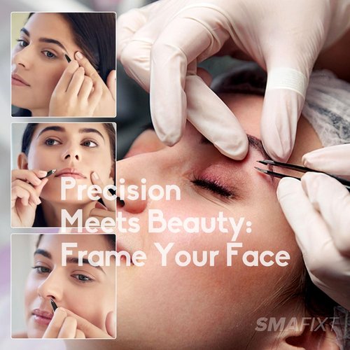 Smafixt Tweezers Set for Women and Men, Professional Stainless Steel Eyebrow Tweezers for Facial Hair and Ingrown Hair Removal