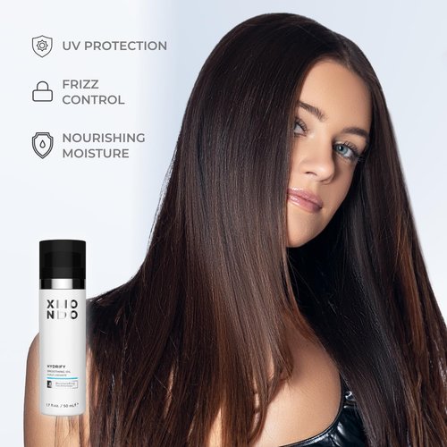 XMONDO Hair Hydrify Smoothing Oil | Vegan Formula with Argan, Carrot Seed, and Baobab Oils - Deep Penetrating to Hydrate, Strengthen, Nourish, and Restore Dry, Damaged Hair, 1.7 Fl Oz 1-Pack