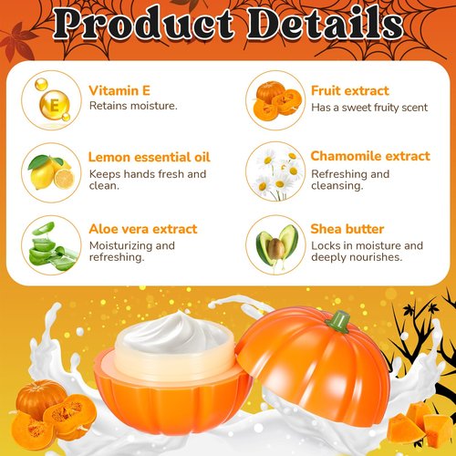 24 Set Pumpkin Hand Cream Gifts Set for Women, Little Pumpkin Baby Shower Decoration Hand Lotion Bulk Fall Holiday Party Favors Bridal Bridesmaid Gifts for Wedding with Organza Bag Halloween Goodies
