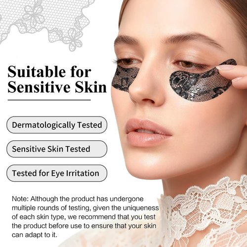 SPRINGSKY Under Eye Patches,Lace Eye Mask for Puffy Eyes and Dark Circles,Collagen Skin Care Products,Hydrating,Smoothing,Anti-Aging Eye Patch for Under Eye Bags（24 Pairs）
