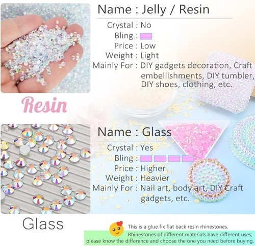 qiipii 12 Color Jelly Resin Rhinestones for Crafting 5mm Flatback Stones Gems Bright Rainbow Colorful AB SS20 Non Hotfix Diamonds Charms for Nails Face Eyes Makeup DIY Crafts Tumblers Bedazzling Mugs