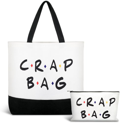 Cunno 2 Pcs Canvas Reusable Grocery Bags - Friends TV Show Gifts & Merch