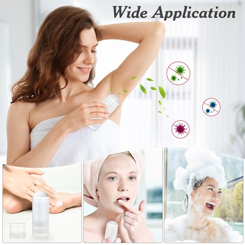 Mirrline 12 Pcs 60ml/2oz Empty Deodorant Containers Twist Up Plastic Deodorant Holder Tube for Lipstick Crayon Chapstick Sunscreen Bar - Translucent (Pack of 2)