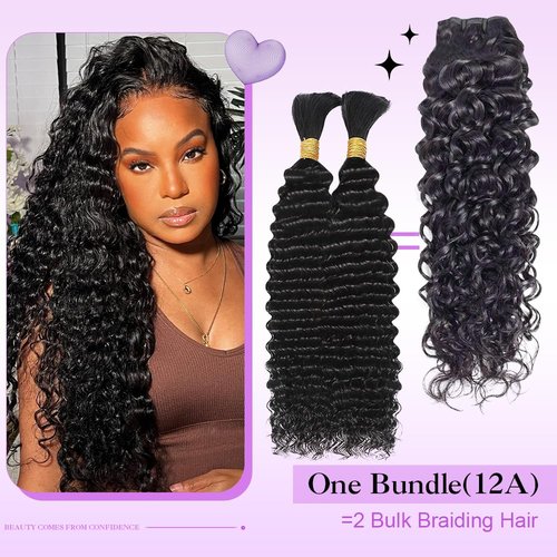 Water Wave Human Hair Bundles 16 Inch 12A Double Weft Wet and Wavy Bundles Human Hair Raw Bundles Human Hair Quick Weave Hair Bundles Natural Black