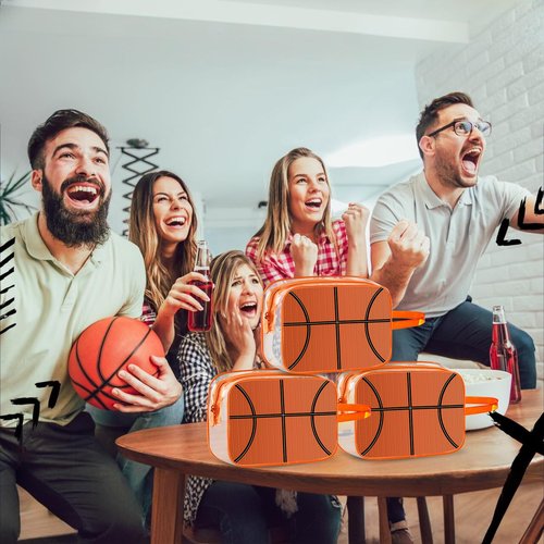 16PCS Basketball Cosmetic Bag - Waterproof Basketball Clear PVC Travel Bag,Basketball Gift Accessories Bags Goodie Snack Makeup Bag,Toiletry Zipper Pouch Organizer,Basketball Team Gifts for Player