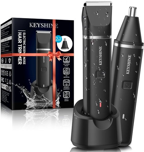 KAPHIO Electric Razor for Men: 2-in-1 Beard & Nose Hair Trimmer for Men - IPX7 Waterproof Shavers for Temple Groin Body Ear Hairs Trimmer - Best Gifts for Husband