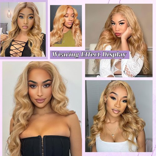 DSEKCAIN 27# Honey Blonde 5x5 Body Wave Lace Closure 100% Real Human Hair 12 Inch Transparent hd 5x5 Lace Closure Can Be Dyed and Restyled 150% Density