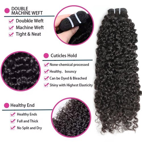 VIPbeauty Burmese Curly Human Hair Bundles One Curly Bundles Unprocessed 3C4A Burmese Raw Hair Extension Real Human Hair 16A Natural Color Spiral Hair Weft Extensions Quick Weave Bundle 14 Inch