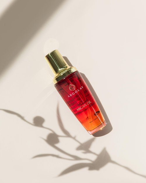 Argolay Moroccan Argan Oil Elixir, Lightweight, Nourishing & Vitamin-Rich, with Cold-Pressed Argan & Linseed Oils, for Shine, Frizz Control & Heat Protection, in a Premium Glass Bottle,100 mL (3.4 oz)