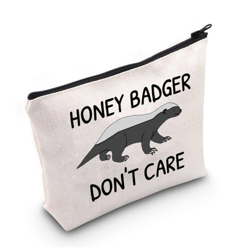 LEVLO Funny Badger Lovers Gifts Badger Don't Care Makeup Bags Wild Animals Travel Case(Badger Don't Care)