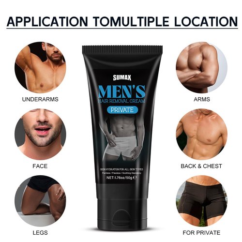 Hair Removal Cream, Intimate Hair Removal Cream for Men Painless Depilatory for Unwanted Male Hair In Intimate/Private Area, Suitable for All Skin Types,2 Pack