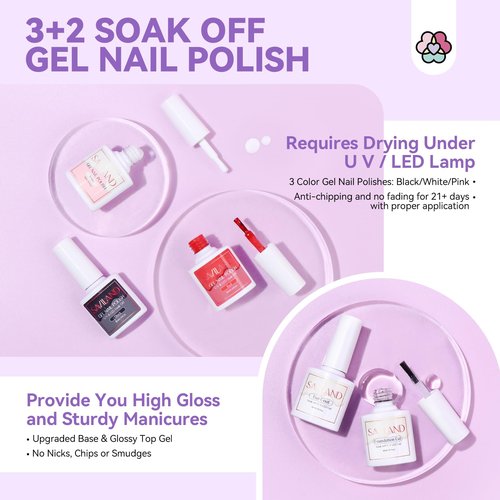SAVILAND Acrylic Nail Kit with Everything for Beginners: Acrylic Powder and Liquid Set with Gel Nail Polish Nail Lamp Base & Top Gel Acrylic Nail Brush Professional Nail Kits Acrylic with Everything