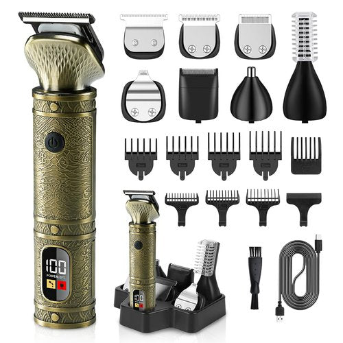 VNTGSHAVER Mens Cordless Hair Clippers, Barber Professional Clippers for Hair Cutting, Metal Body Electric Beard Trimmer for Men,Smart Charge Technology for Convenient at Home Haircutting