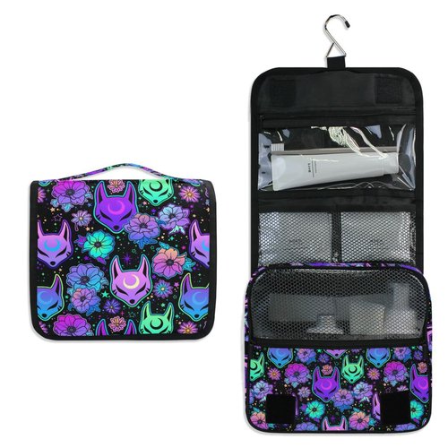 Hanging Toiletry Bag Magic Purple Fox Makeup Bag Travel bag for Toiletries Portable Toiletry Organizer Bags Toiletry Bag for Women Men, Travel-Essentials Toiletry Bag