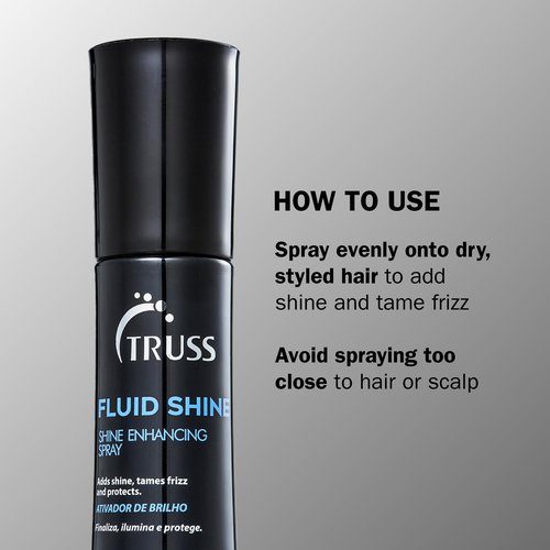 Truss Fluid Shine Spray - Hair Shine Spray Brightens Hair, Increases Hydration, Prevents Split Ends - Frizz Control Formula For Anti-frizz And Anti Humidity - Leaving Hair Shiny And Soft