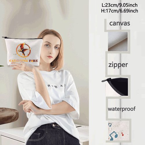LEVLO Hunger Movie Cosmetic Makeup Bag Hunger Movie Inspired Gift Fire Makeup Zipper Pouch Bag (Fire Bag)