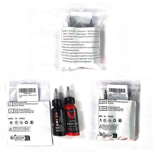AYCOS Classic Tattoo Ink Set - Black & Red - 30ml Each (1 Bottle Black * 1 Bottle Red)