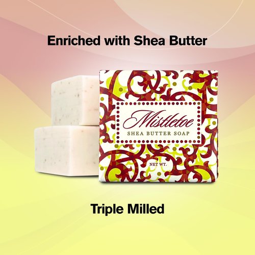 Greenwich Bay Mini Botanical Soap Bars – 12 Pack 1.9 oz Each – Individually Wrapped Guest Soaps for Airbnb, Spa, Travel, Bath – Travel Size Bar Soap Set, Mistletoe