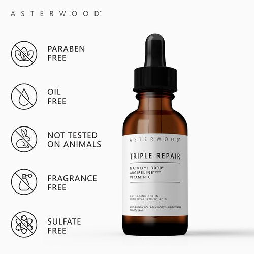 Asterwood Triple Repair Matrixyl 3000 1 oz + Argireline Peptide Serum 1 oz