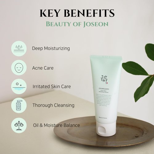 Beauty of Joseon Dynasty Cream Hydrating Face Moisturizer for Dry with Green Plum Refreshing Cleanser Gel Type Deep Pore Cleansing