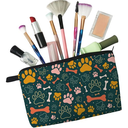 Livel lhood Women Travel Bag Dog Paw Pattern Printed Cosmetic Bag Makeup Bag Small Pouch Gift for Women hz7189