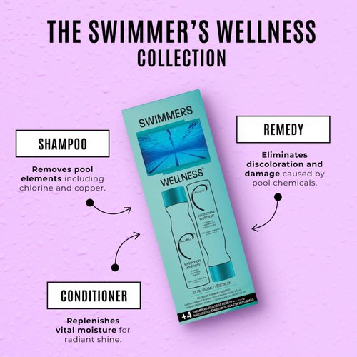 Malibu C Swimmers Wellness Shampoo and Conditioner Set (9 oz) - Restorative Hair Care for Swimmers - Protects Against Chlorine Damage & Combats Brittle Hair