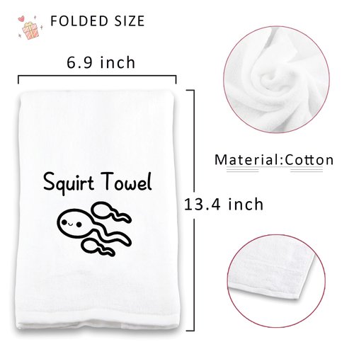 Funny Gag Gift Naughty Bathroom Towels Squirt Towel Whiee Washcloth Novelty Towel for Women
