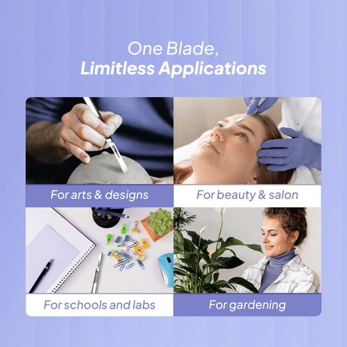 MyMed #14R Blades Dermaplaning Scalpels with Dermaplane Handle - Pack of 15 Dermaplane Razor for Women Face + Dermaplane Handle #3, Dermaplaning Tool for Face