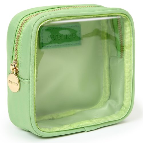 Aveniee Clear Makeup Bag, Small Pouches for Purse, Mini Cosmetic Bag for Inside Purse, Cute Organizer Bag for Travel Toiletry Lipstick-Green