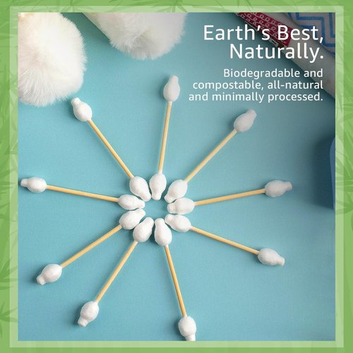 Ibambo 100% Bamboo Swabs for Ears (1000-Pack) - Safety Cotton Swabs for Baby & Personal Care | Safe, Organic Bamboo Baby Ear Cleaner | FSC Certified & Hypoallergenic, Made for All Ages & Pets