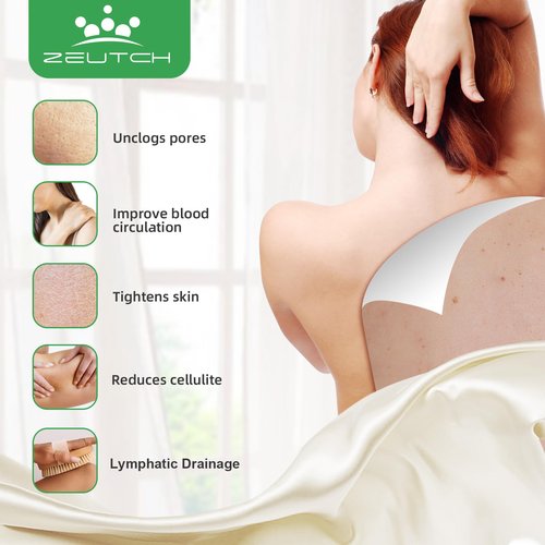 Zeutch Premium Dry Brushing Body Brush Set for Lymphatic Drainage and Cellulite Treatment, Boar Bristle Long Handle Face Cleansing Brush for A Glowing Skin, 5 Pack