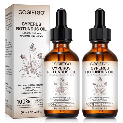 GOGIFTGO Cyperus Rotundus Oil,Cyprus Rotundus Oil for Hair Removal,Cyperus Oi-l Natural, Soothing and Gentle,Reducing Body Hair Growth,Smooth Skin & Hair Removal,60ml (2pcs)