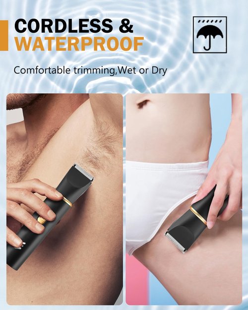 RAXMETRY Manscape Body Hair Trimmer for Men-3 in 1 Electric Razor Groin Groomer,IPX7 Waterproof,Versatile Hair Trimmer for Ball/Pubic/Chest/Beard/Nose,USB-C Rechargeable,Gifts for Him Dad