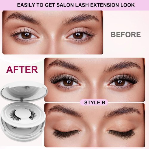 Hunnyfit Magnetic Lashes,Magnetic Eyelashes with Applicator,2025 New Reusable Magnetic Lashes Natural Look No Glue or Liner Needed(Natural+Simple+Devil)